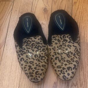 Derek Lam Tan and Black Leopard Print Slippers Woman’s Sz 9-10 PRELOVED ❤️